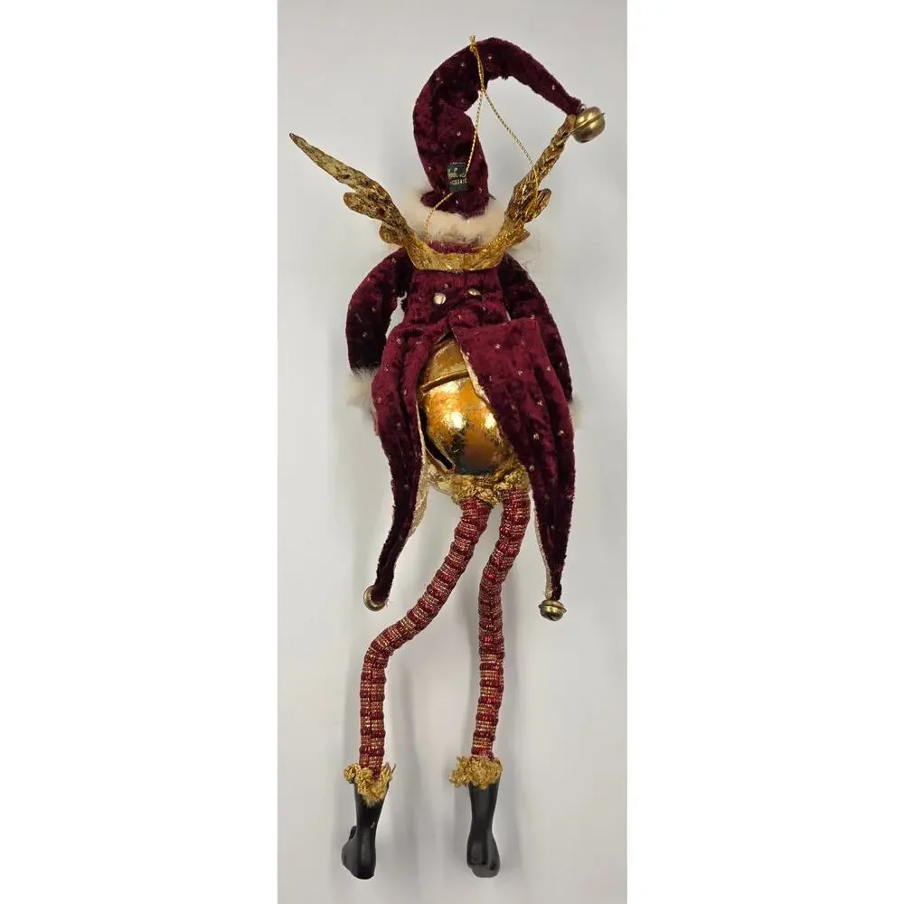 Mark Roberts Fairy Santa Jingle Bell Body Metal Wings Christmas Ornament 15